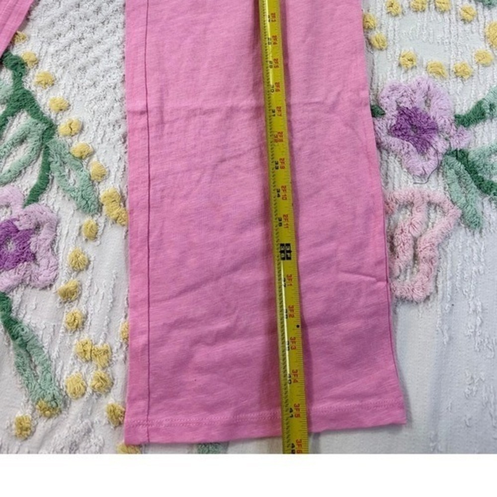 Candace Cameron Bure Pink Smocked Waist Wide Leg Pants Cotton Linen Blend L - Picture 4 of 10